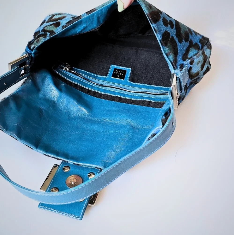 *SOLD**Fendi Baguette Pony Hair Leopard Print with Crystal Detail - Picture 11 of 15